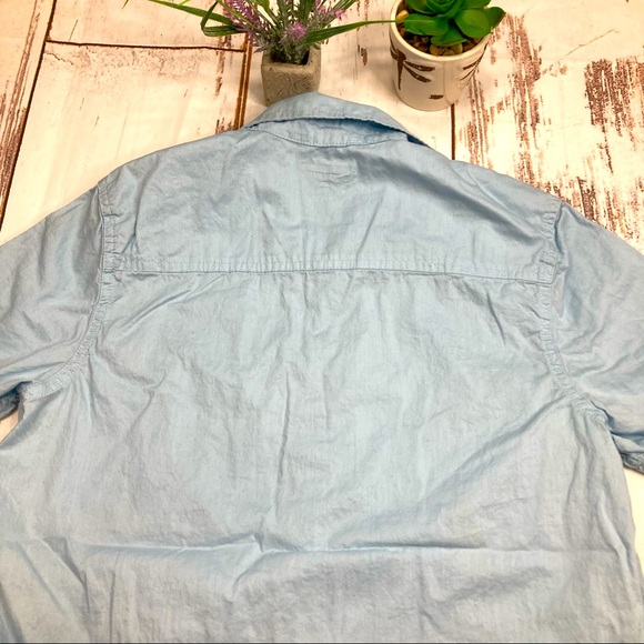Arizona Jean Button Down Shirt Ombré Short Sleeve Collared Sz 14/16 - Picture 6 of 7